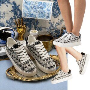 🆕 KURT GEIGER LONDON 🧿 NWOB Laney Tweed Eagle Low Top Sneakers, Sz EU40 US 9